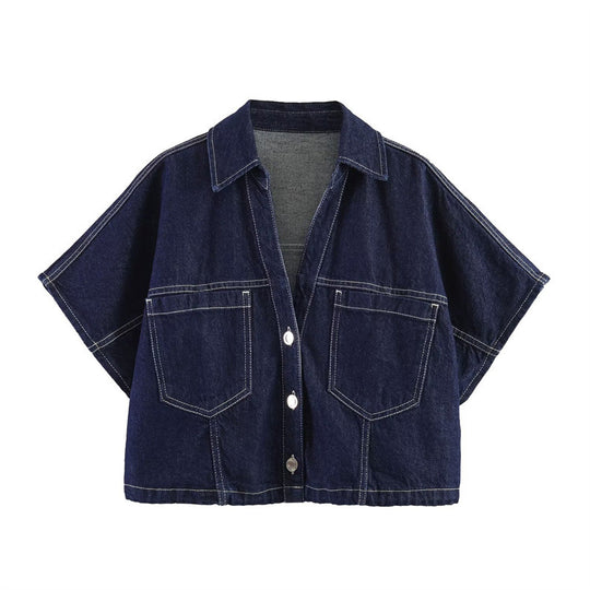 Damen Denim-Minirock im asymmetrischen Schnitt mit dekorativen Knöpfen EB