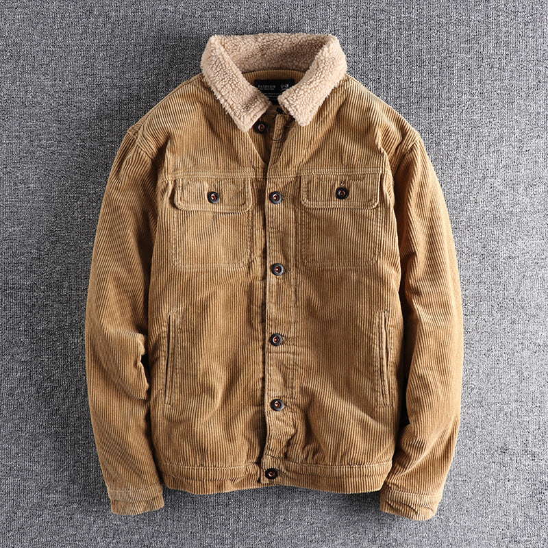 Herren Cordjacke mit kuscheligem Futter und praktischen Taschen EB
