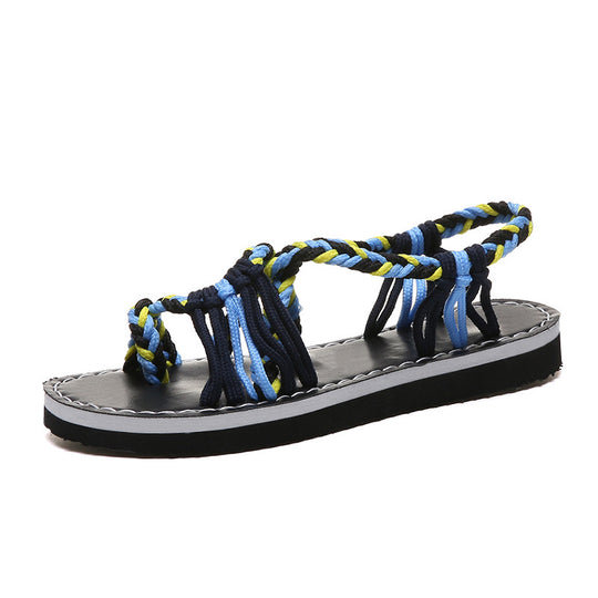 Damen Freizeit-Sandalen mit kunstvoll geflochtenem Riemen-Design EB