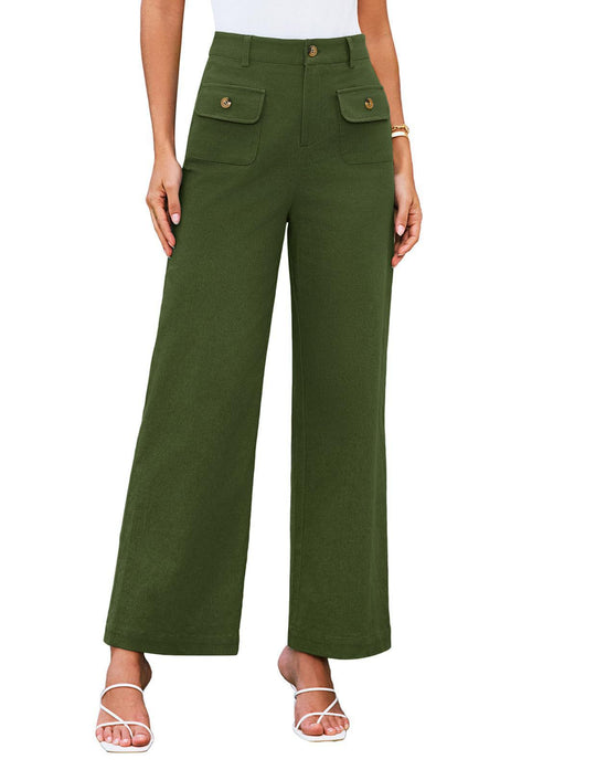 Damen weite Stoffhose mit praktischen Taschen EB