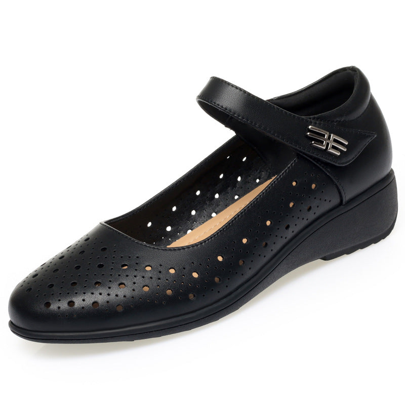 Damen Ballerinas mit verstellbarem Riemen und luftiger Lochoptik EB