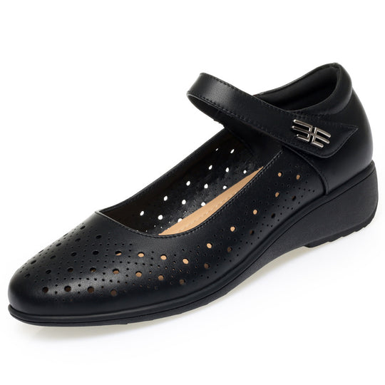 Damen Ballerinas mit verstellbarem Riemen und luftiger Lochoptik EB