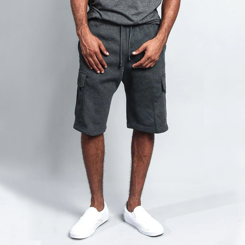Herren Cargo-Shorts aus atmungsaktivem Sweatstoff mit verstellbarem Kordelzug und praktischen Taschen EB