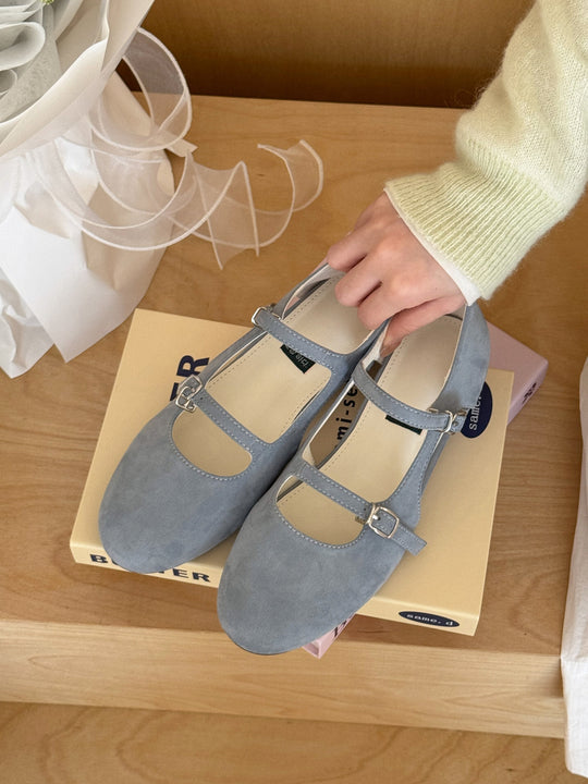 Damen elegante Mary Jane Ballerinas mit modischem Riemchen EB
