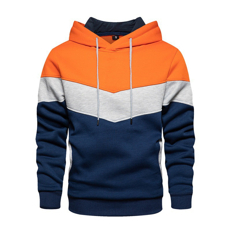 Herren Sportlicher Kapuzenpullover mit modernem Farbblockdesign und atmungsaktiven Eigenschaften EB