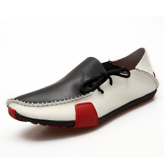 Damen Elegante Mokassins aus feinem Leder mit kontrastrierenden Details EB