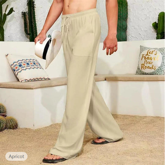 Herren nan weite Leinenhose mit Tunnelzug, aufgesetzten Seitentaschen und Relaxed-Fit Eichborn Berlin