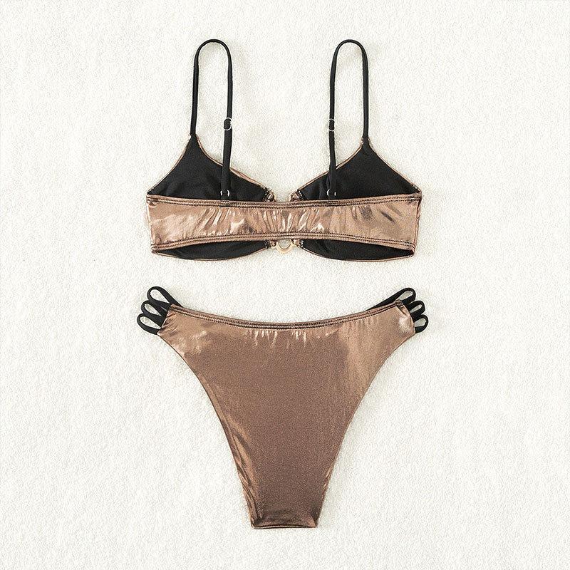 Damen Bikini mit elegantem Schnitt und modischem Ringdetail EB