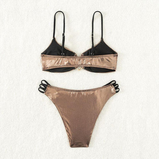 Damen Bikini mit elegantem Schnitt und modischem Ringdetail EB