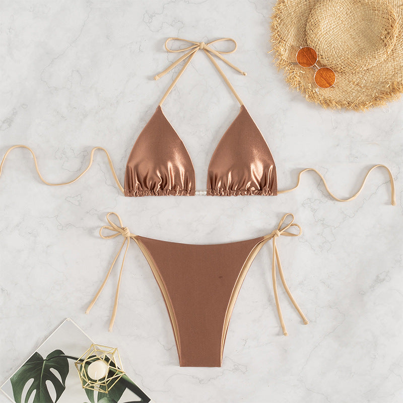 Damen Triangel-Bikini mit eleganten Schnüroptik EB