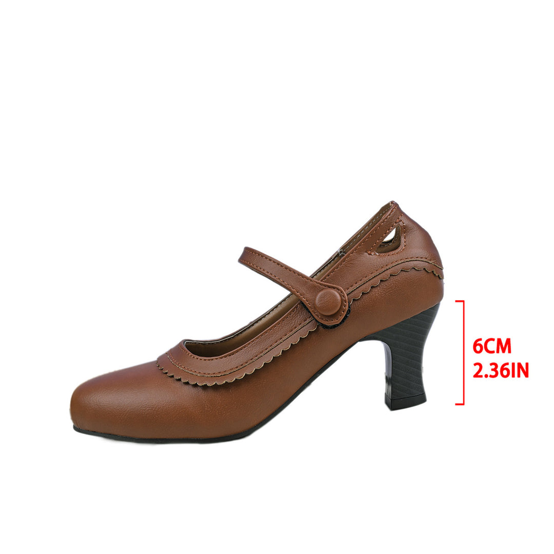 Damen elegante Mary Jane Pumps mit schicker Schnalle und komfortablem Absatz EB