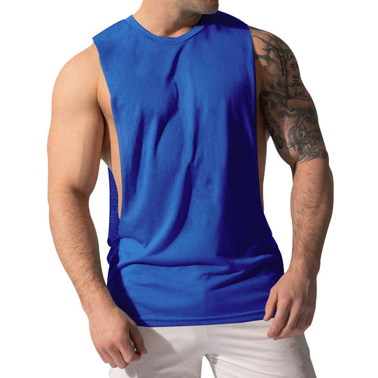 Herren nan Muskelshirt mit extra tiefen Armöffnungen und atmungsaktivem Baumwollmix EB