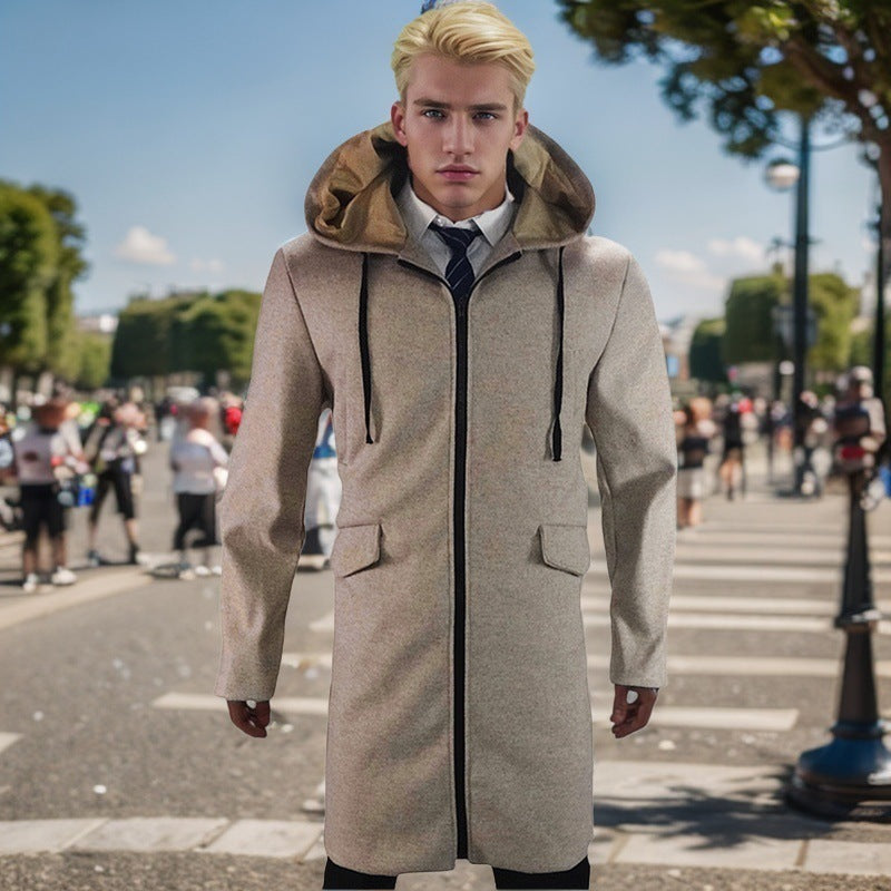 Herren Modische Parka-Jacke mit abnehmbarer Kapuze und praktischen Taschen EB