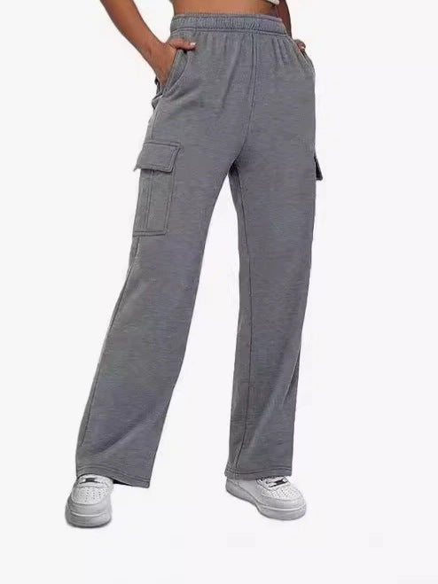 Damen Cargo-Hose mit weitem Bein und praktischen Seitentaschen EB