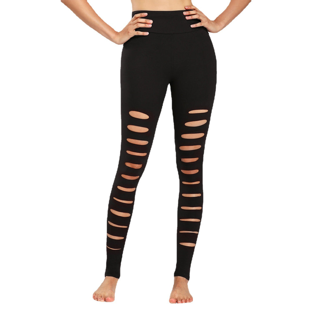 Damen Sport-Leggings mit aufregendem Cut-Out-Design und hohem Bund EB