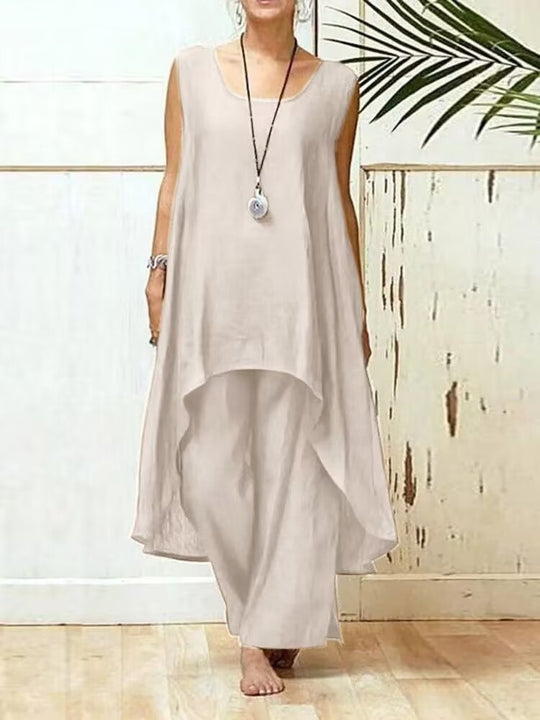 Damen Fließendes Tunika Maxi Overall EB