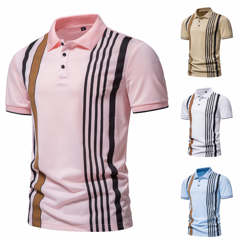 Herren Poloshirt mit modernen Streifen und atmungsaktiven Eigenschaften EB