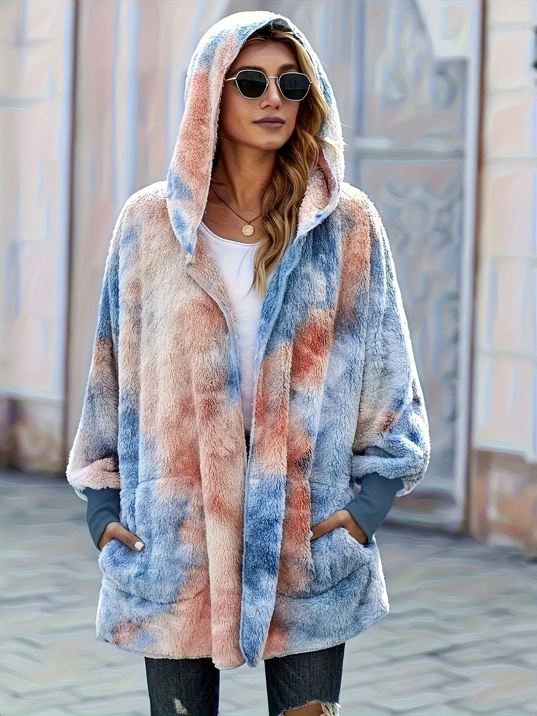 Damen Kapuzenjacke aus kuscheligem Teddyfell EB