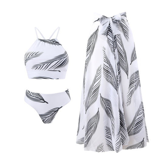 Damen Bikini-Set mit transparenter Strandrobe EB