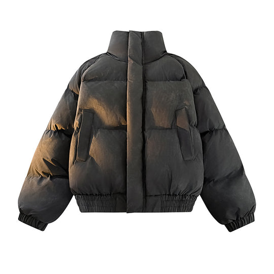 Damen Stylische Daunenjacke mit hoher Kragen und elastischen Ärmelabschlüssen EB