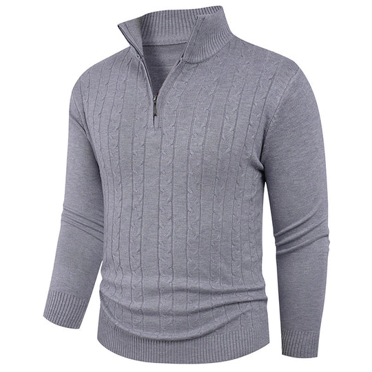 Herren Strukturierter Pullover mit ZIP-Kragen EB