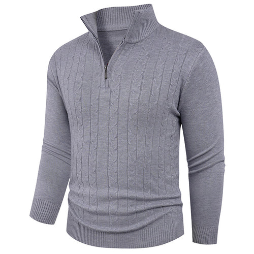 Herren Strukturierter Pullover mit ZIP-Kragen EB