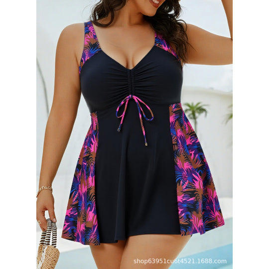Damen Badeanzug mit liebevollem Wickeldesign und raffinierten Tierdruck-Details EB