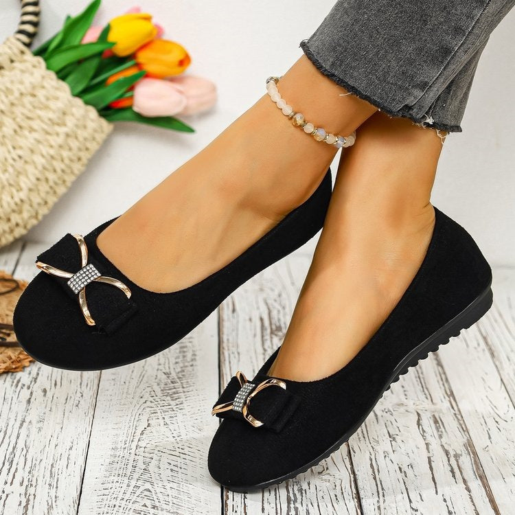 Damen Elegant designte Ballerinas mit funkelndem Schleifendetail EB