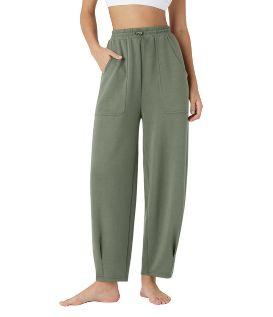 Damen weite Freizeithose mit elastischem Bund und praktischen Taschen EB