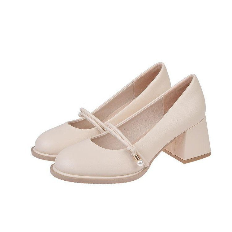 Damen elegante Blockabsatz Pumps mit modischer Schnallenverzierung EB