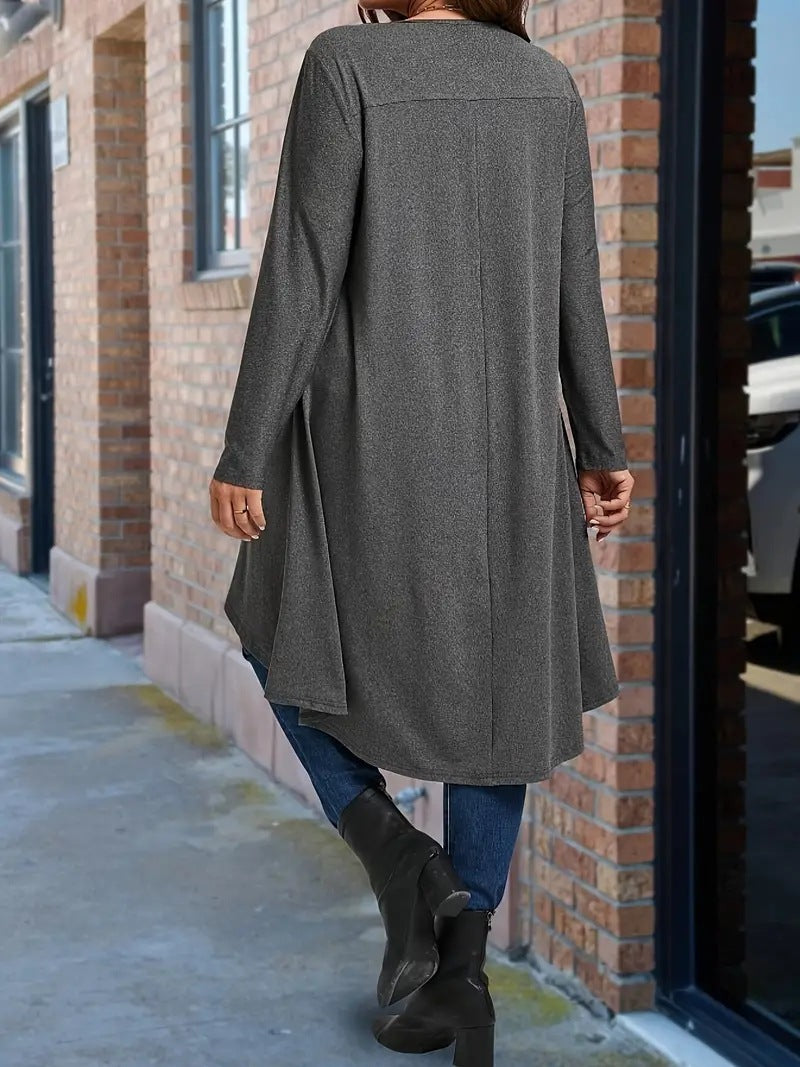 Damen asymmetrisches Langarmshirt mit elegantem Schnitt EB