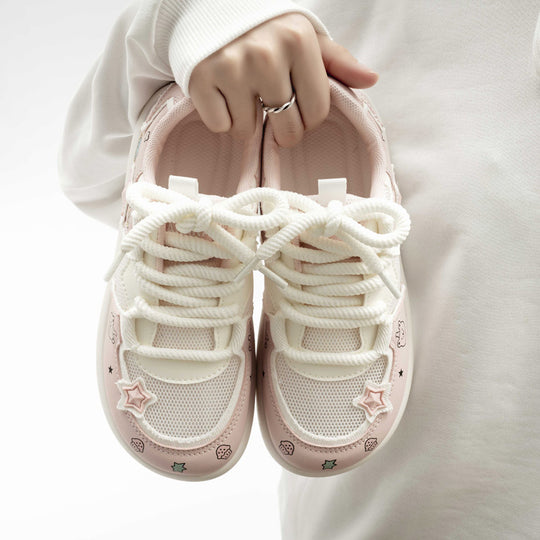 Damen Sneakers mit verspieltem Cartoon-Design und atmungsaktiver Oberfläche EB