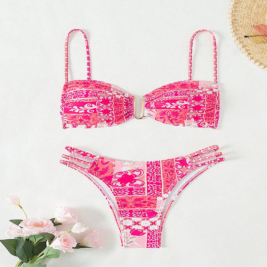 Damen Bikini-Set mit raffinierten Trägern und elegantem Detail EB