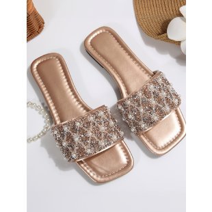 Damen Glamouröse Riemchen-Sandalen mit funkelnder Strass-Applikation EB