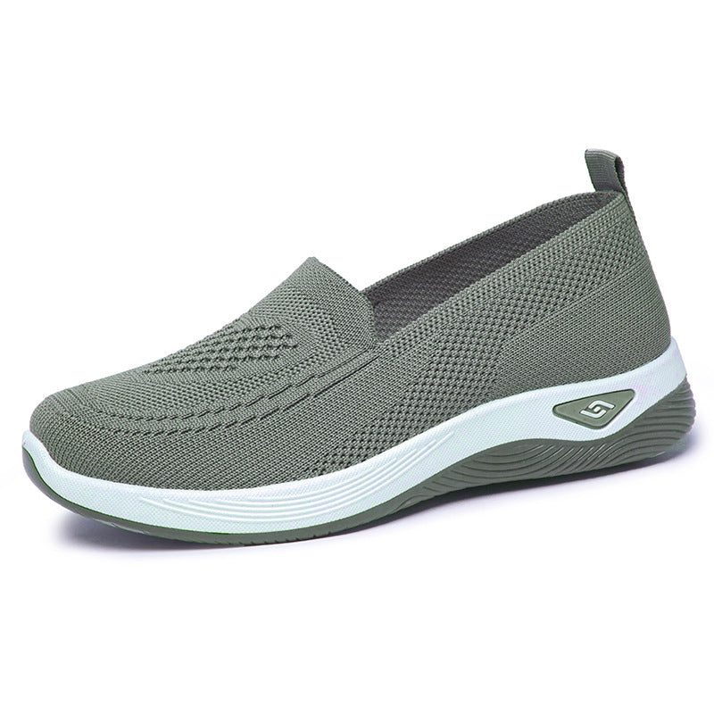 Damen Hochwertige Slip-On Freizeitschuhe mit atmungsaktiver Strickoberfläche EB
