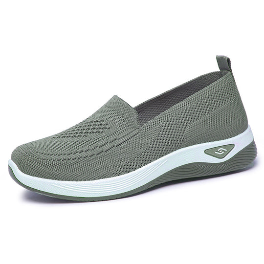 Damen Hochwertige Slip-On Freizeitschuhe mit atmungsaktiver Strickoberfläche EB