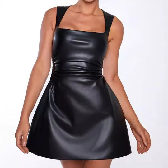 Damen Auffälliges Minikleid mit quadratischem Ausschnitt und figurbetontem Schnitt EB