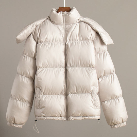 Damen Modische Steppjacke mit hochschließendem Kragen und voluminösen Ärmeln EB