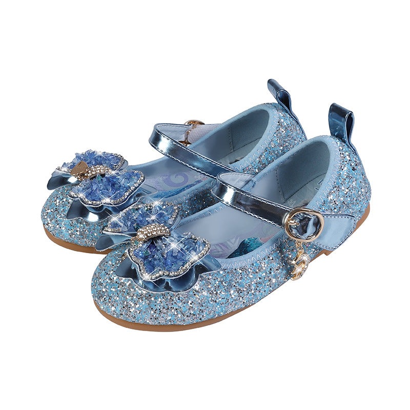 Mädchen Glitzernde Ballerinas mit dekorativer Blumenapplikation EB