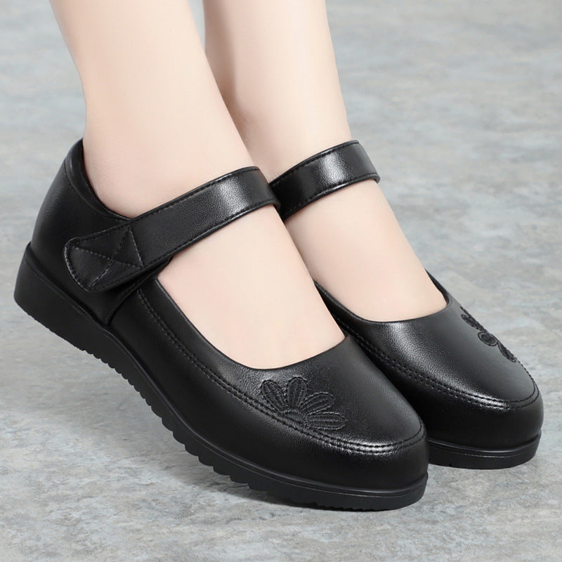 Damen elegante Mary Jane Schuhe mit modischem Riemen und bequemem Blockabsatz EB