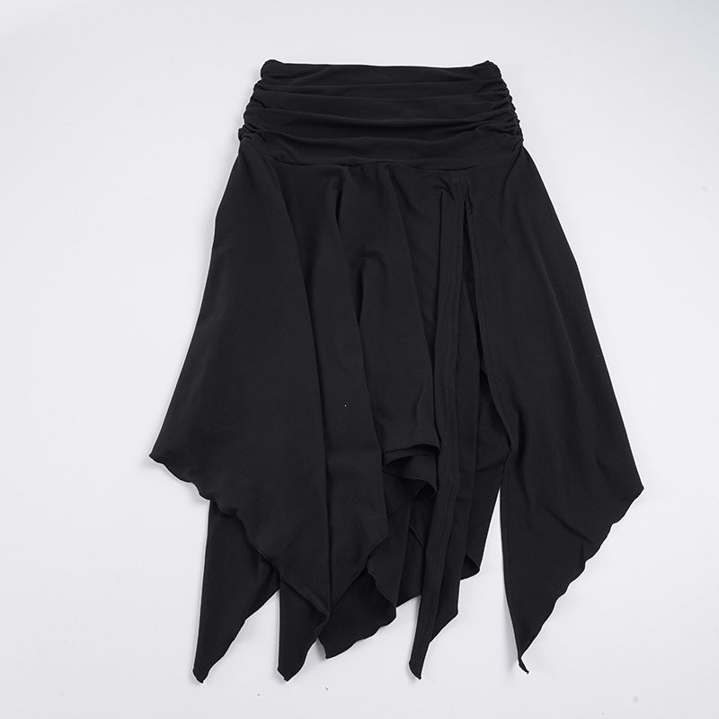 Damen asymmetrischer Wickelrock mit Raffung EB