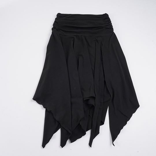 Damen asymmetrischer Wickelrock mit Raffung EB