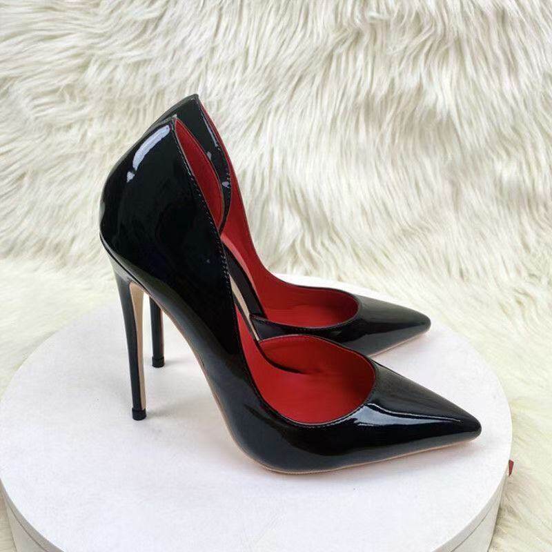 Damen spitze Stiletto Pumps mit glänzender Oberfläche EB