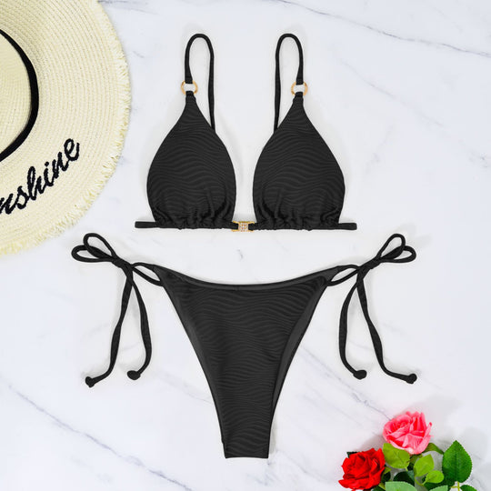 Damen Hochwertiges Triangel-Bikini-Set mit verstellbaren Trägern EB