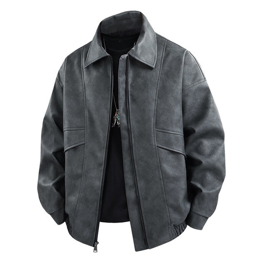 Herren Übergangsjacke im lässigen Vintage-Stil mit seitlichen Eingrifftaschen und elastischen Bündchen EB