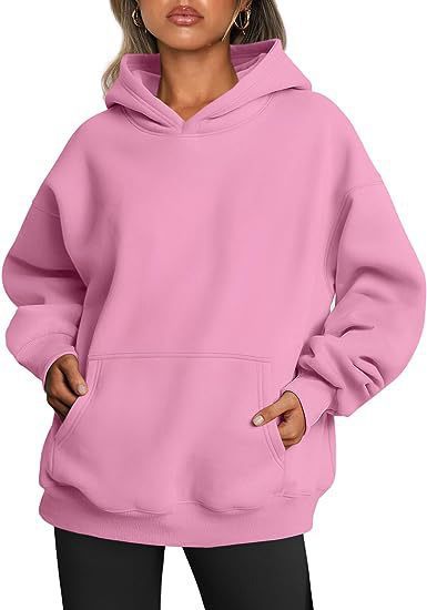 Damen nan Oversize Kapuzenpullover aus weicher Baumwollmischung mit Kängurutasche EB