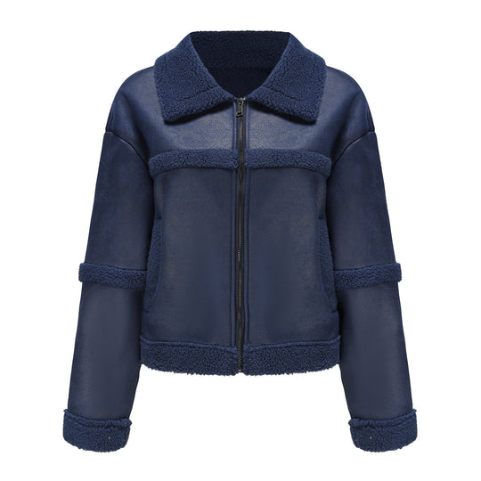Damen Übergangsjacke mit weichem Fleece und stylischem Kragen EB