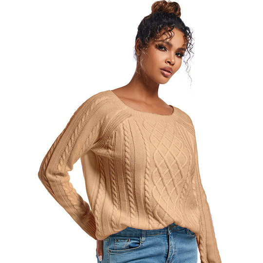 Damen Strickpullover mit stilvollem Zopfdesign EB