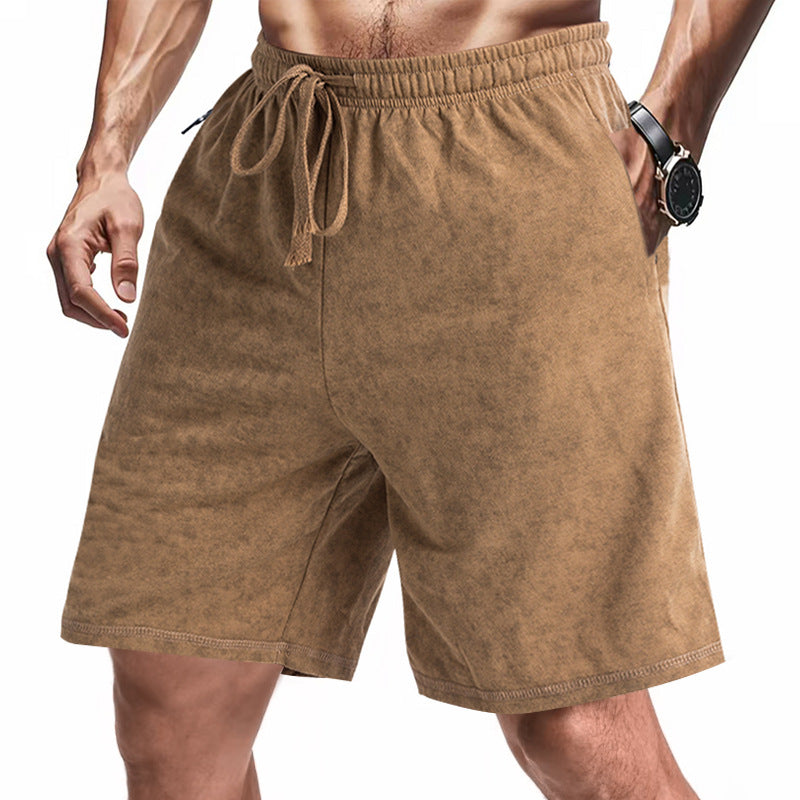 Herren bequeme Freizeit-Shorts aus sanftem Stoff mit verstellbarem Kordelzug EB