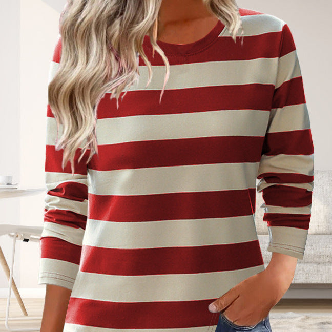 Damen Langarmshirt mit modernem Streifenmuster und bequemer Passform EB